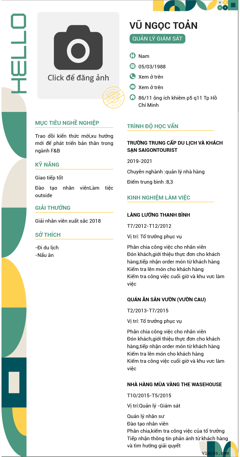 CV ứng viên