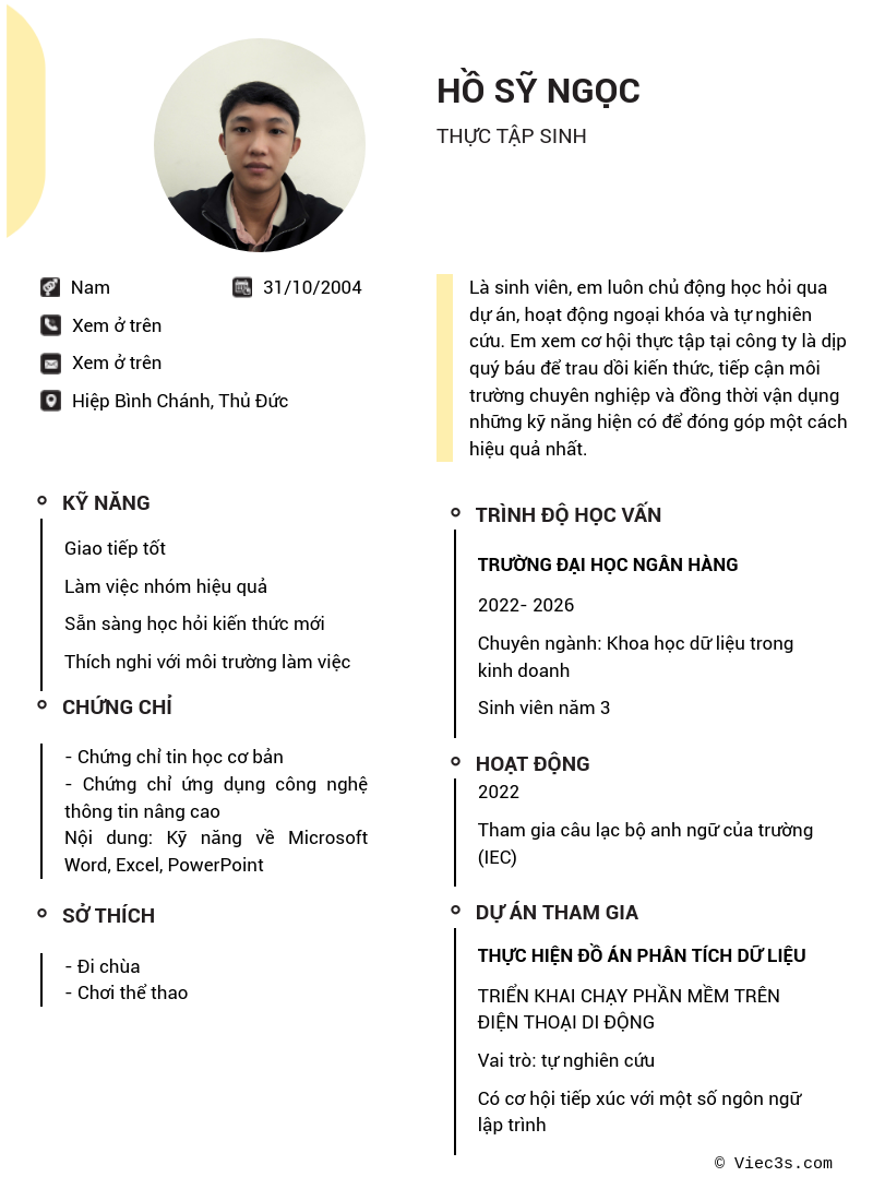 CV ứng viên