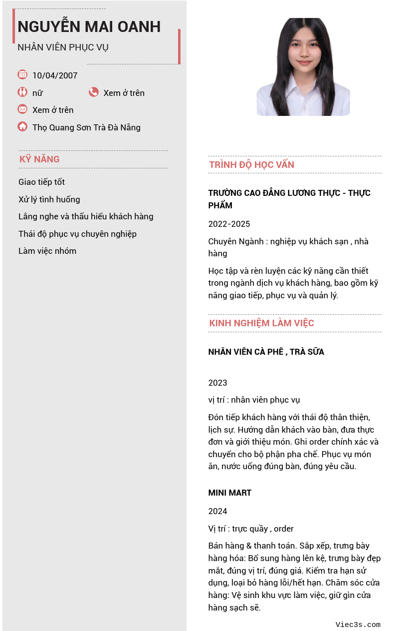 CV ứng viên