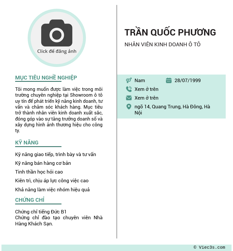 CV ứng viên