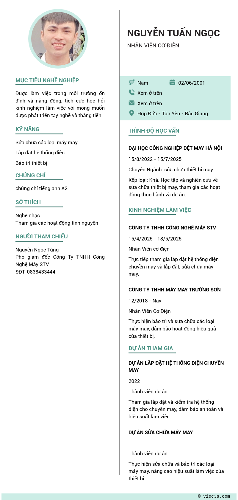 CV ứng viên