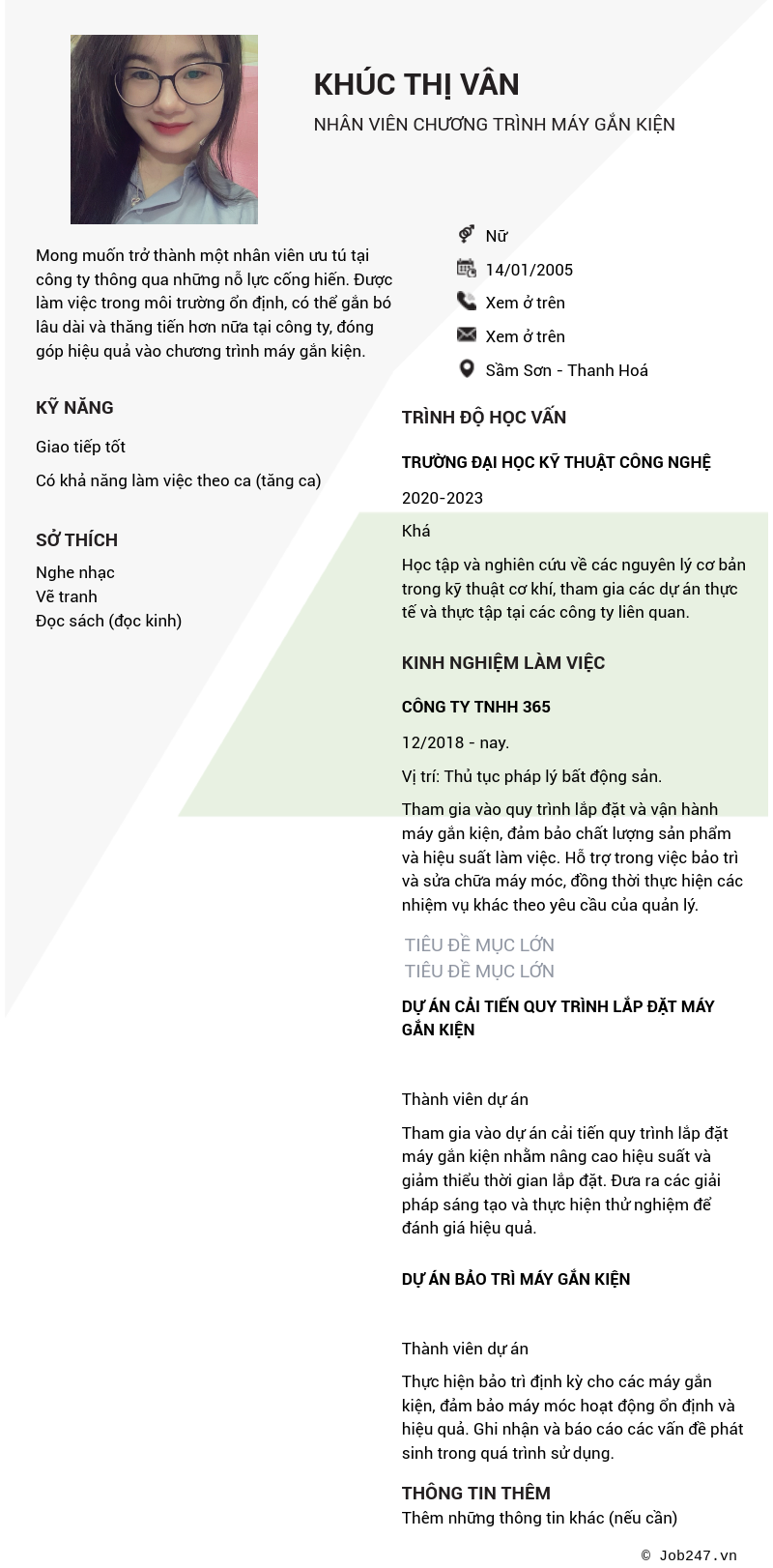 CV ứng viên
