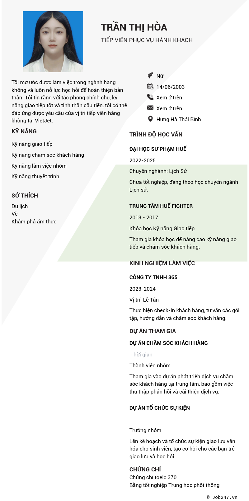 CV ứng viên