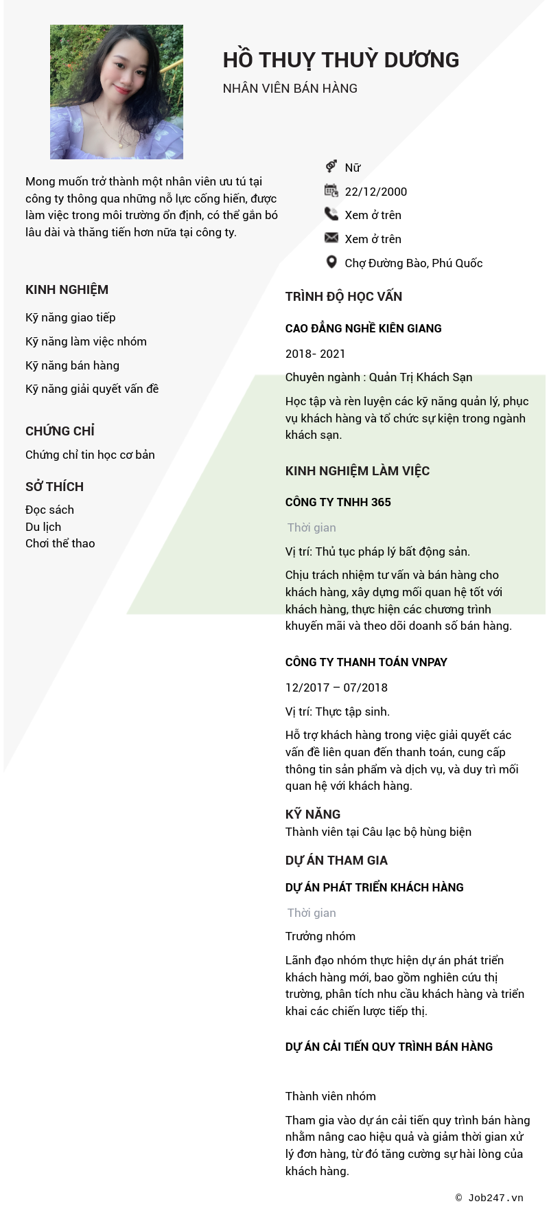 CV ứng viên
