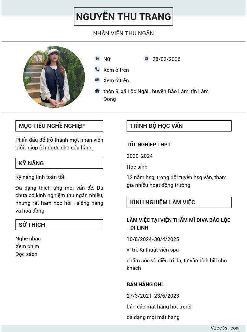 CV ứng viên
