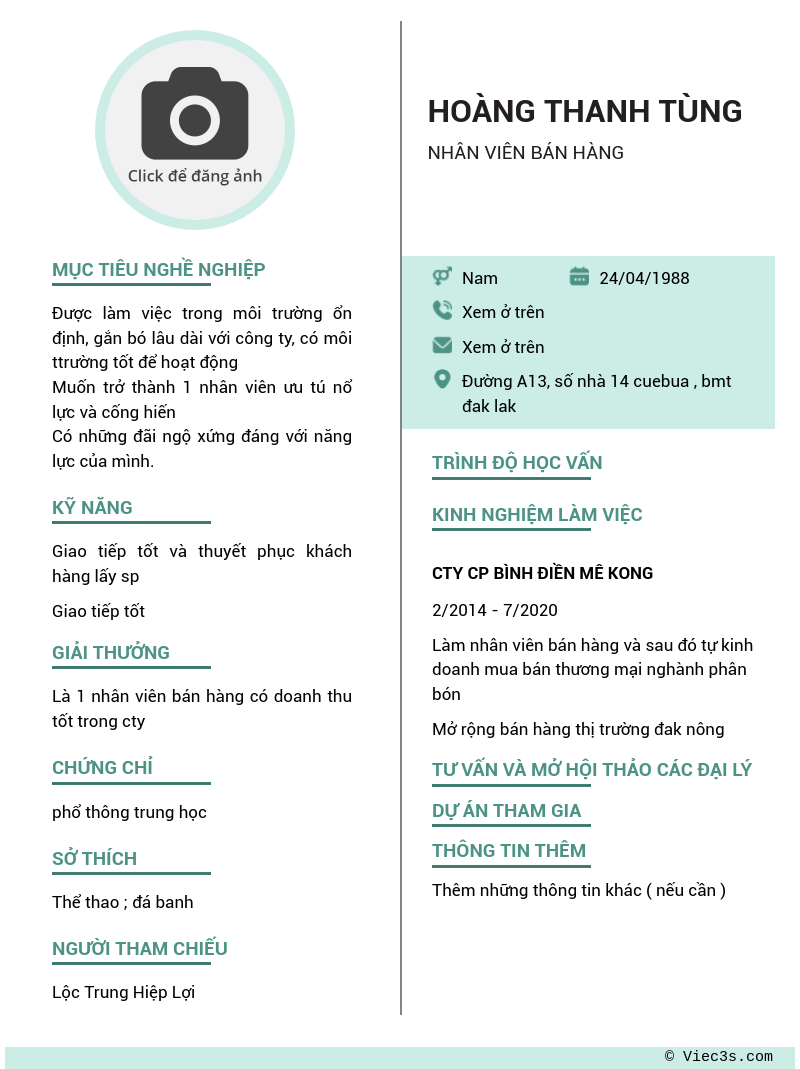 CV ứng viên