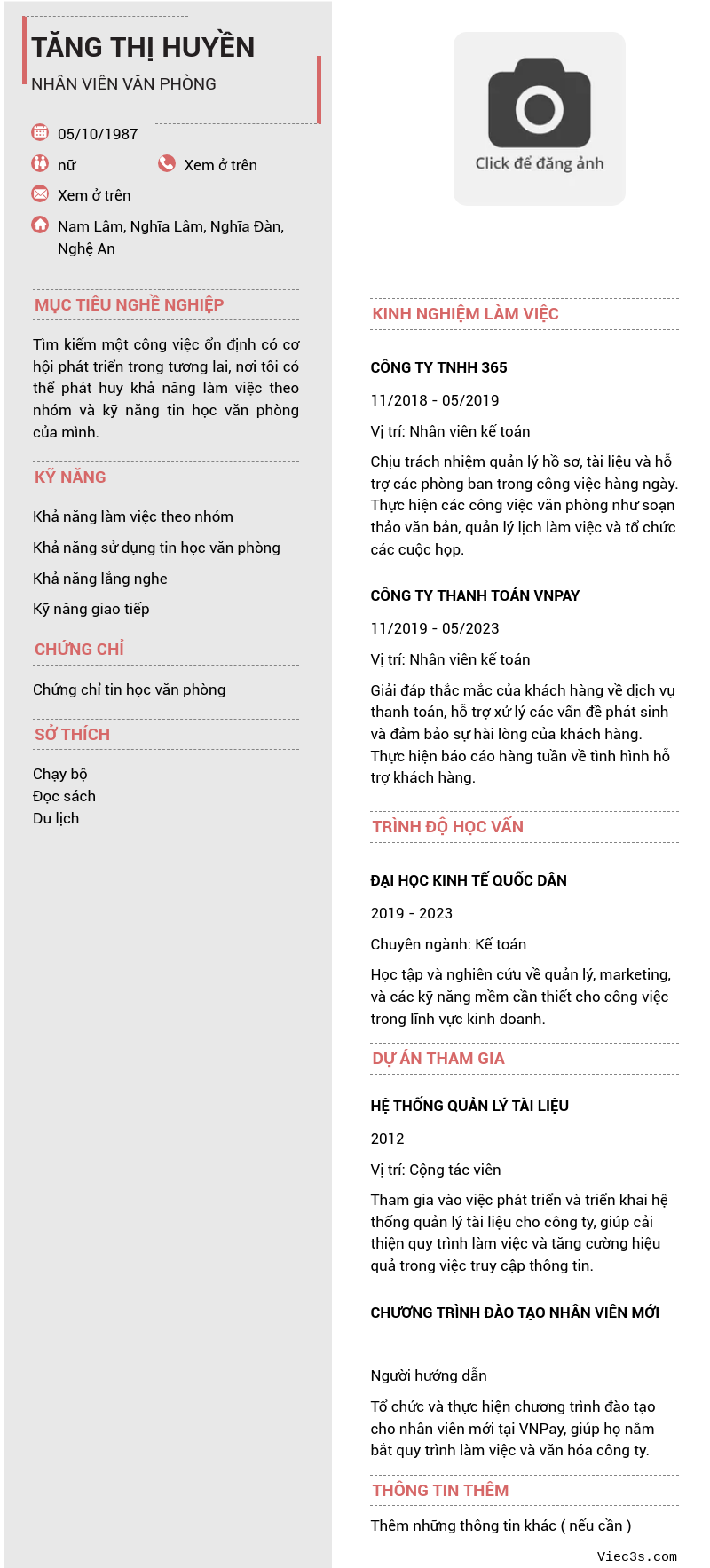 CV ứng viên