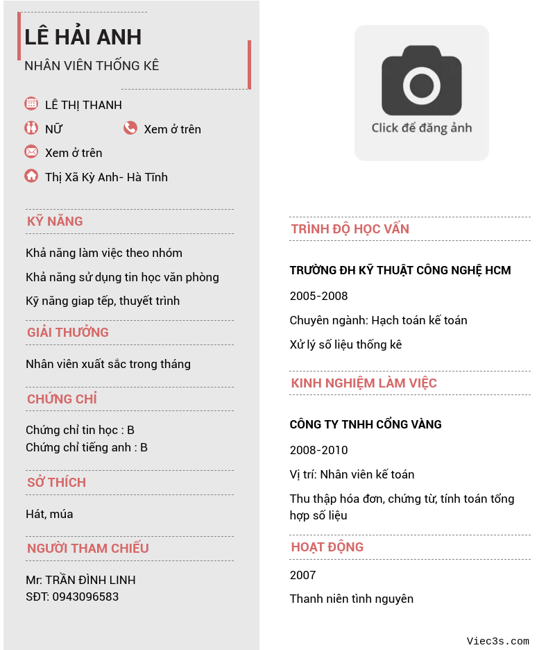 CV ứng viên