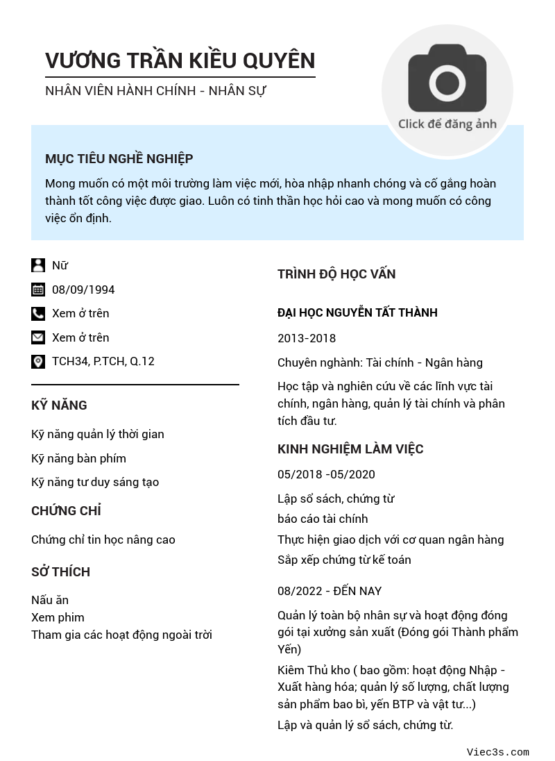 CV ứng viên