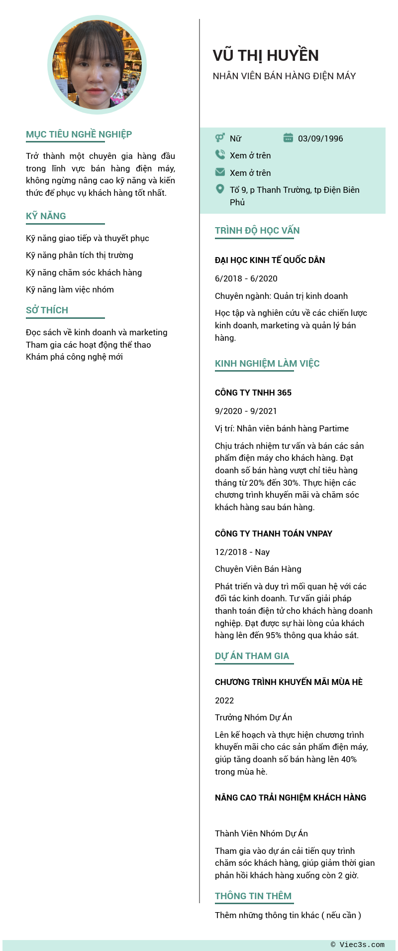 CV ứng viên