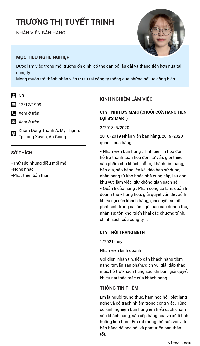 CV ứng viên