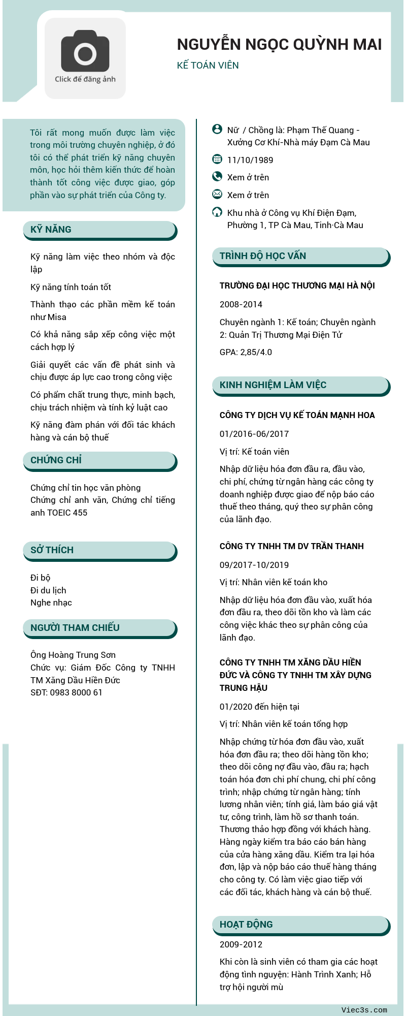CV ứng viên