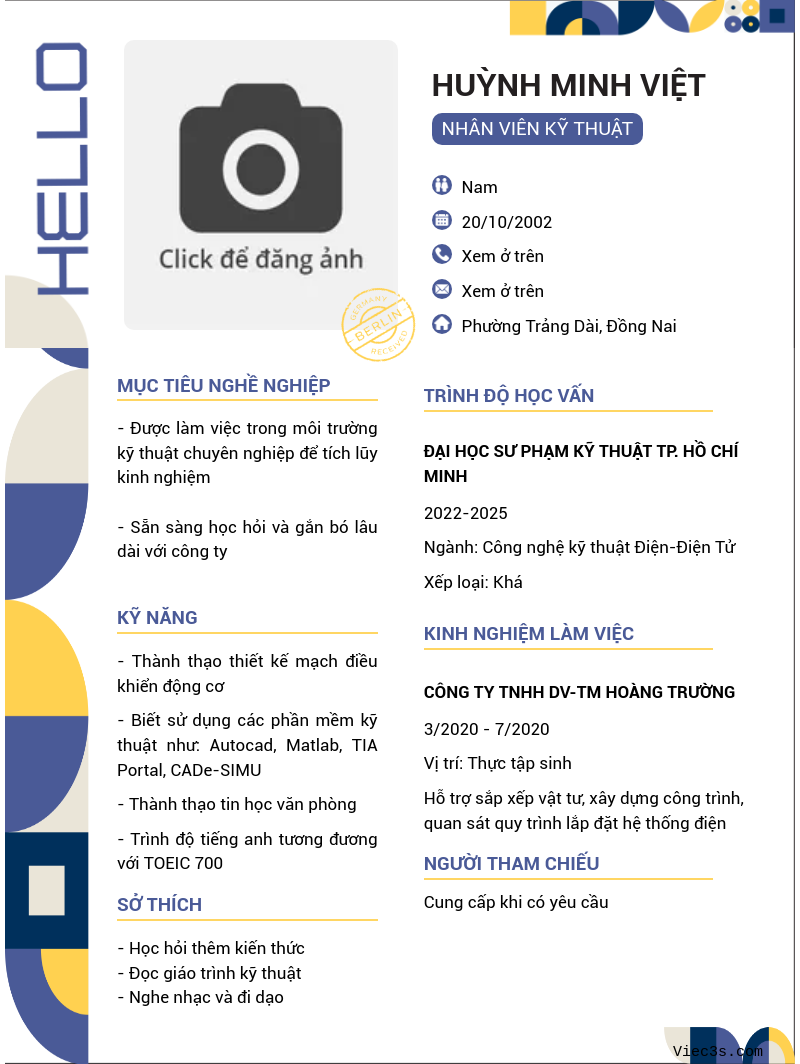 CV ứng viên