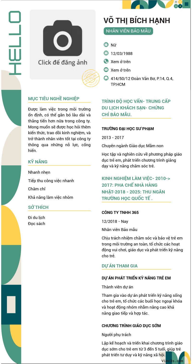 CV ứng viên