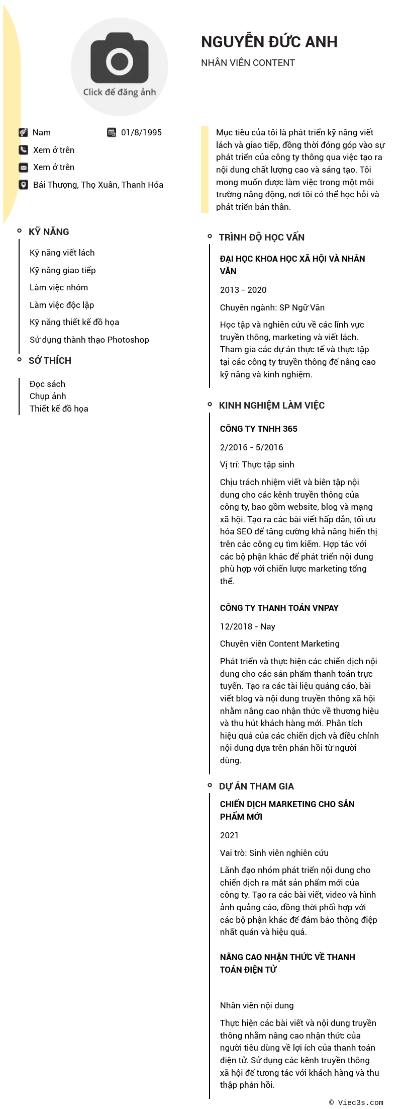 CV ứng viên