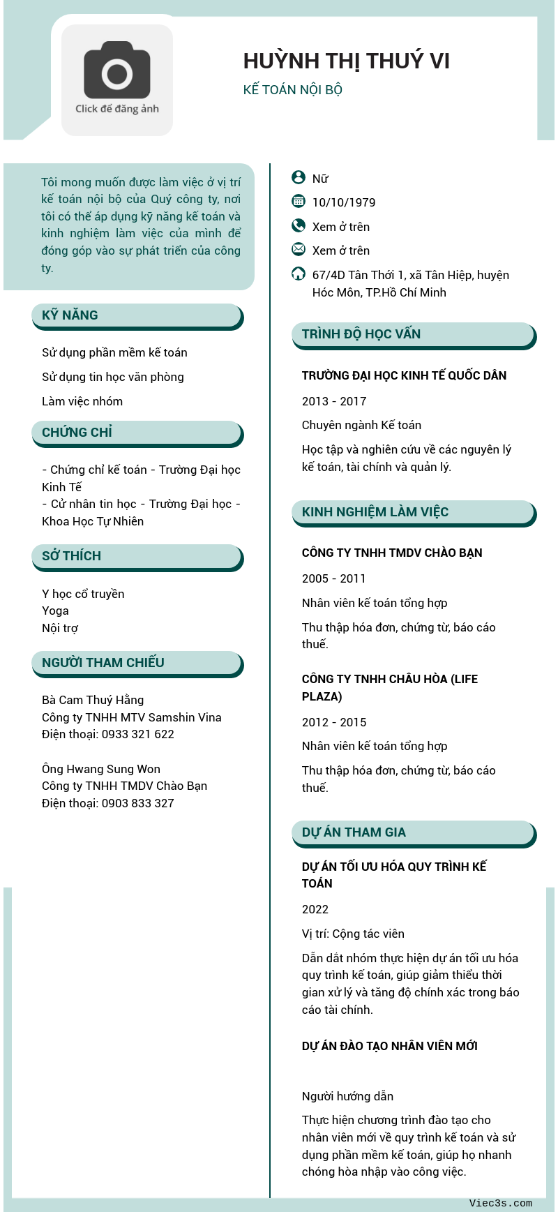 CV ứng viên