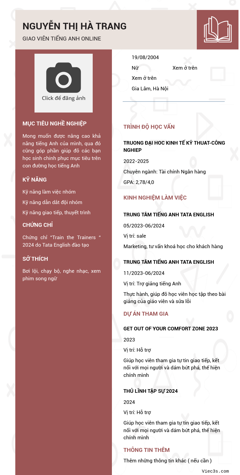 CV ứng viên