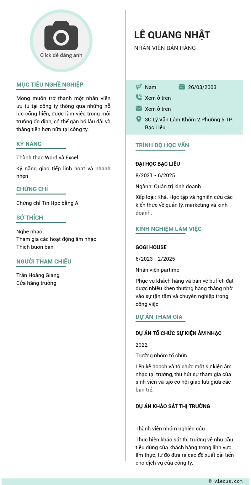 CV ứng viên