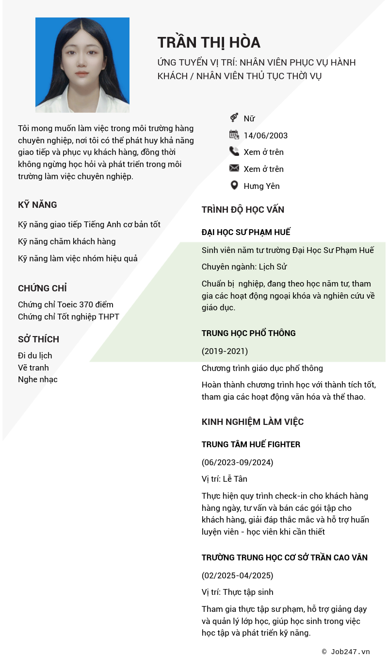 CV ứng viên