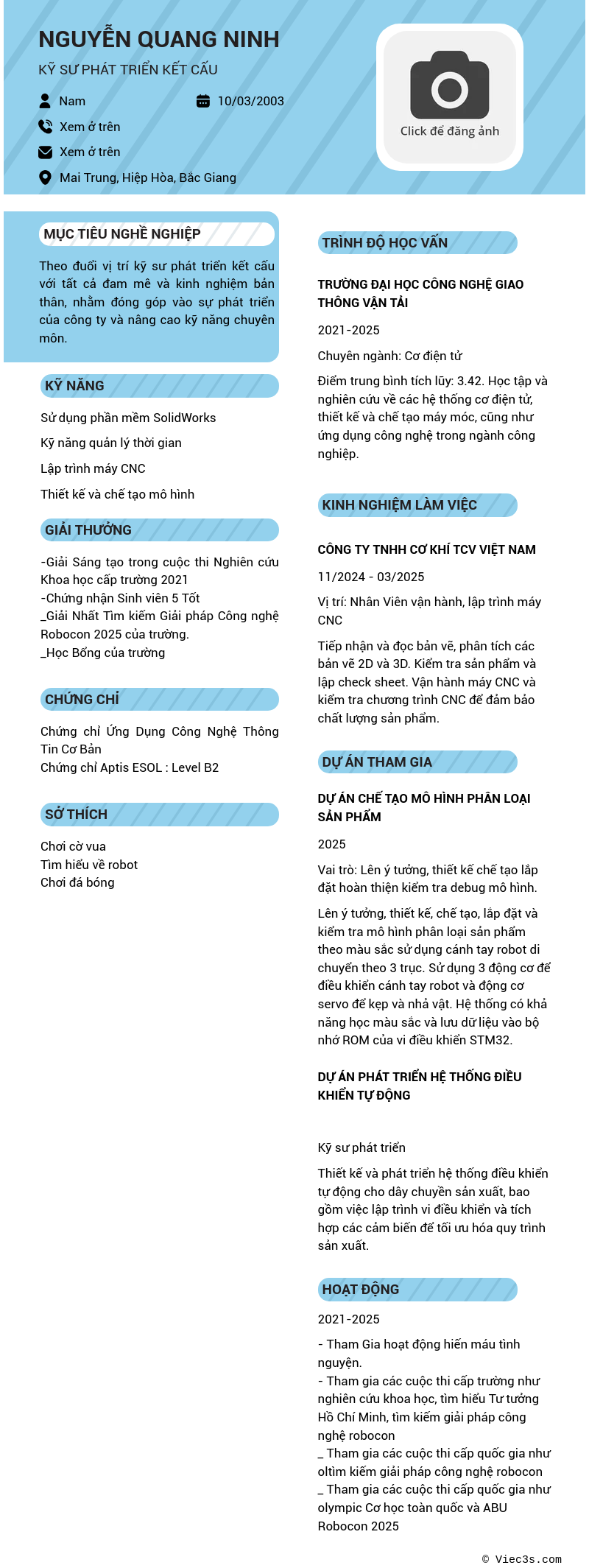 CV ứng viên