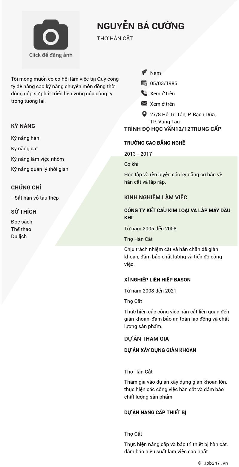 CV ứng viên