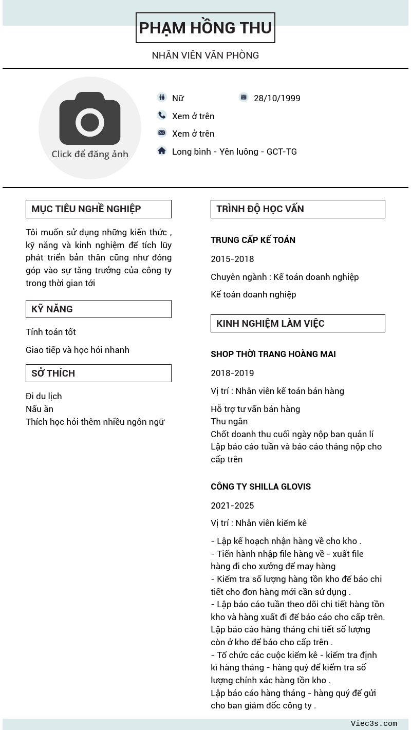 CV ứng viên