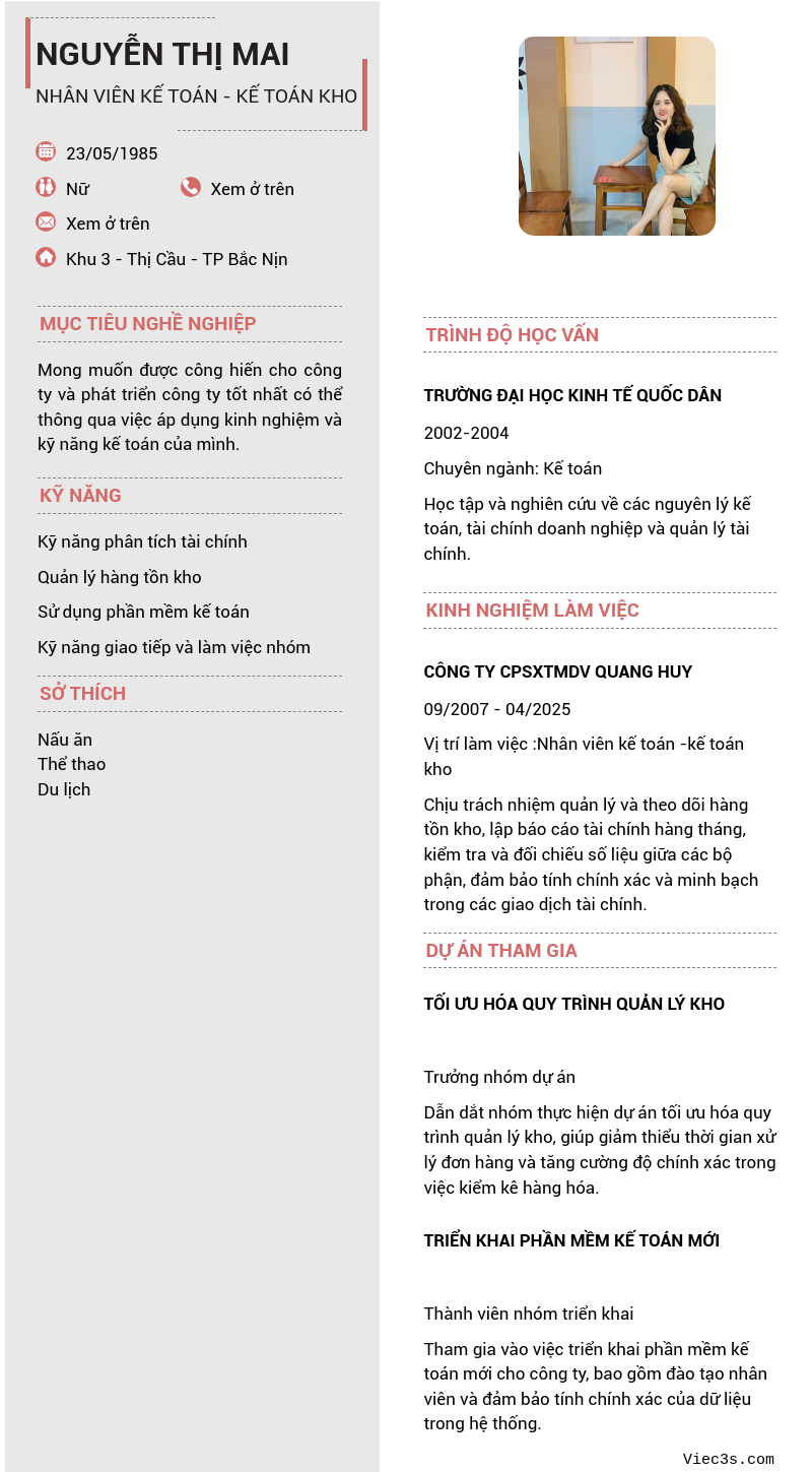 CV ứng viên