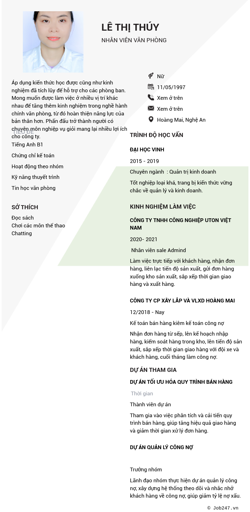 CV ứng viên