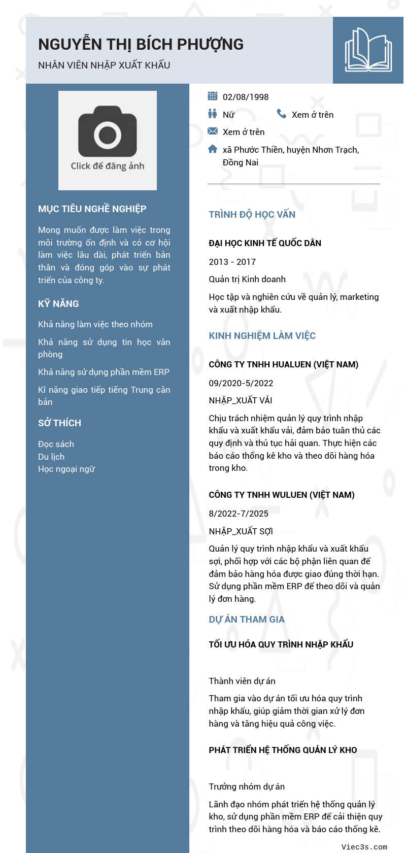 CV ứng viên