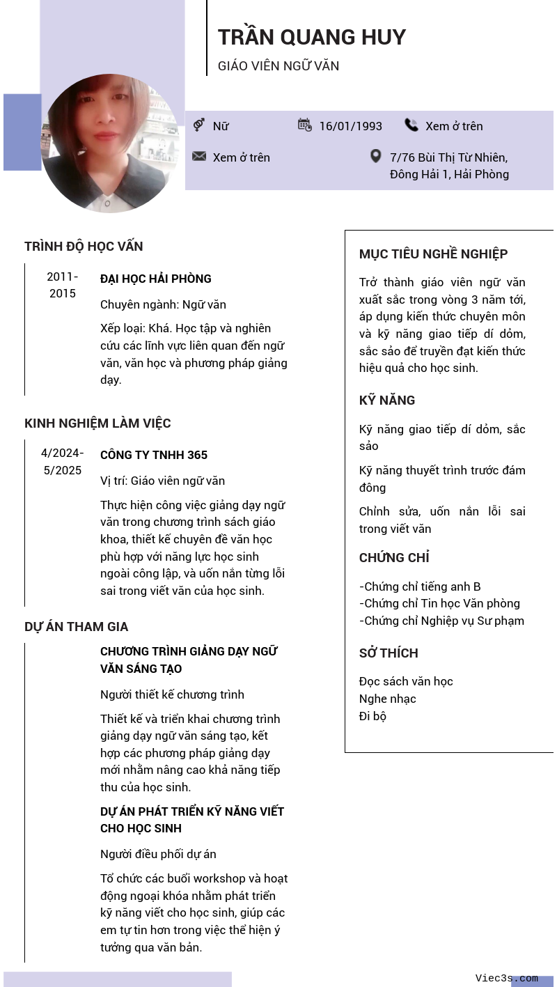 CV ứng viên