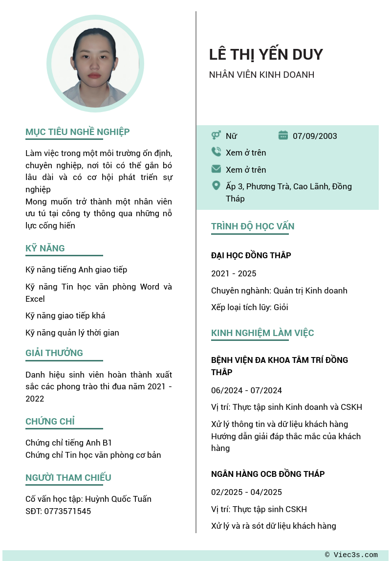 CV ứng viên