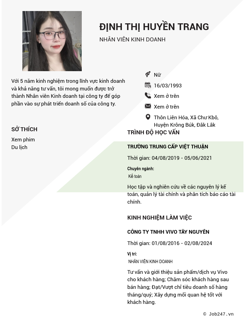 CV ứng viên