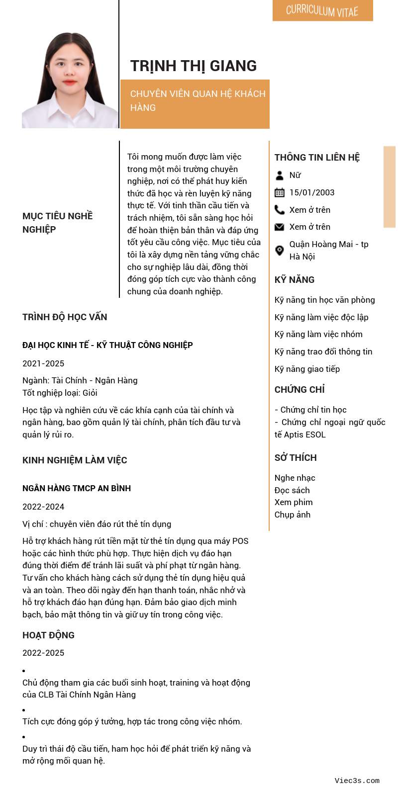 CV ứng viên