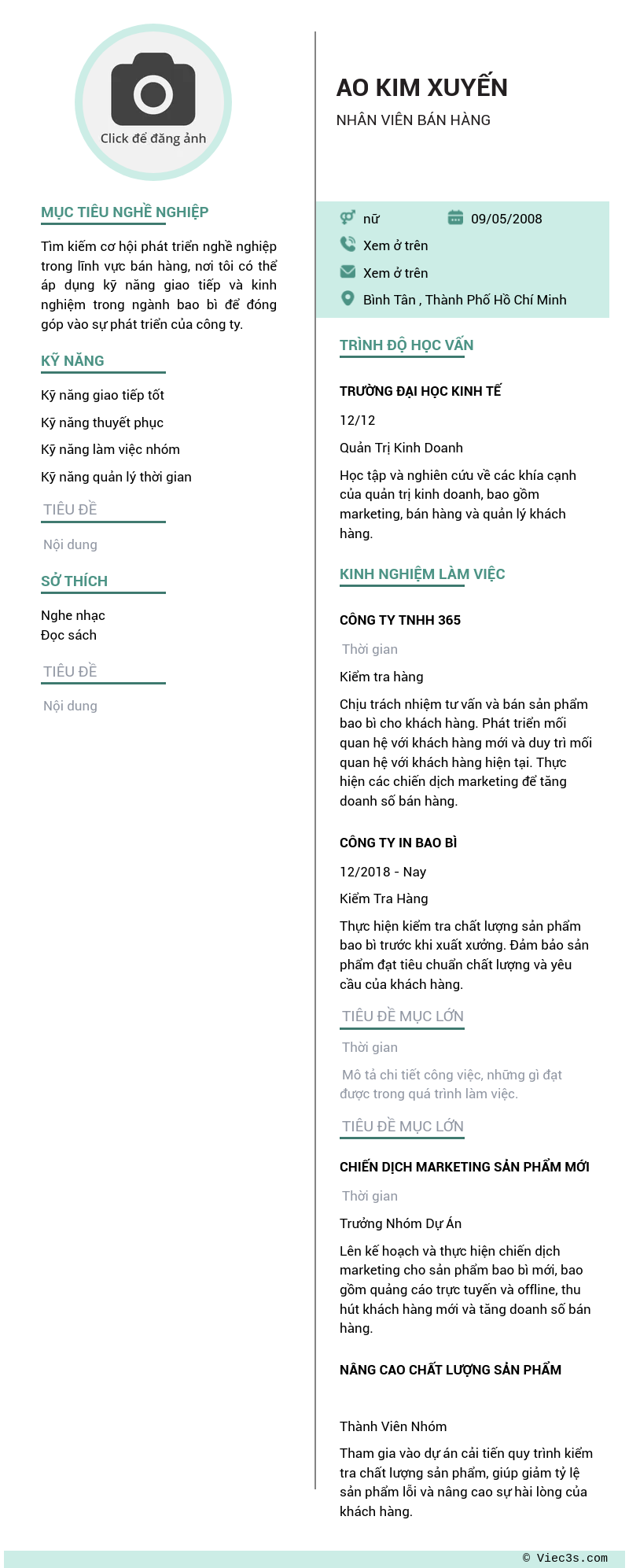CV ứng viên