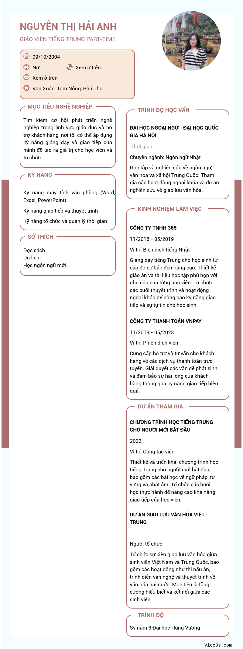 CV ứng viên