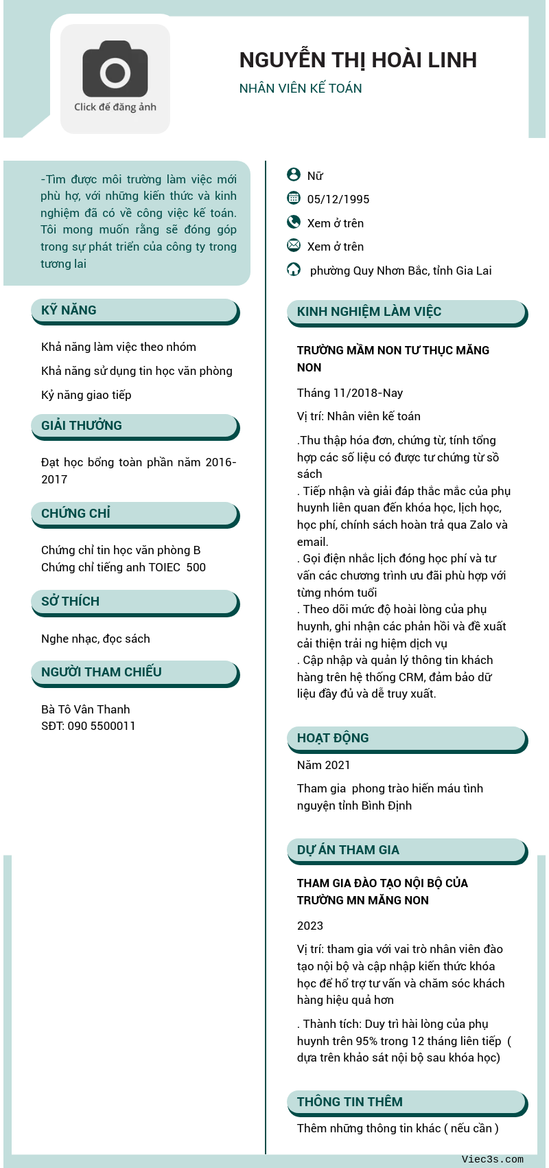 CV ứng viên