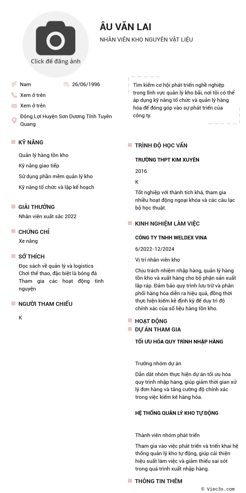 CV ứng viên