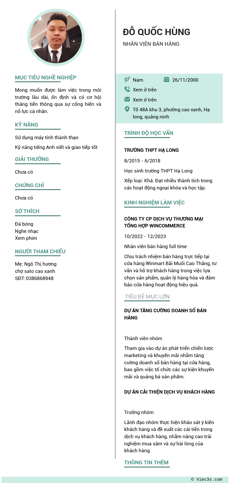 CV ứng viên