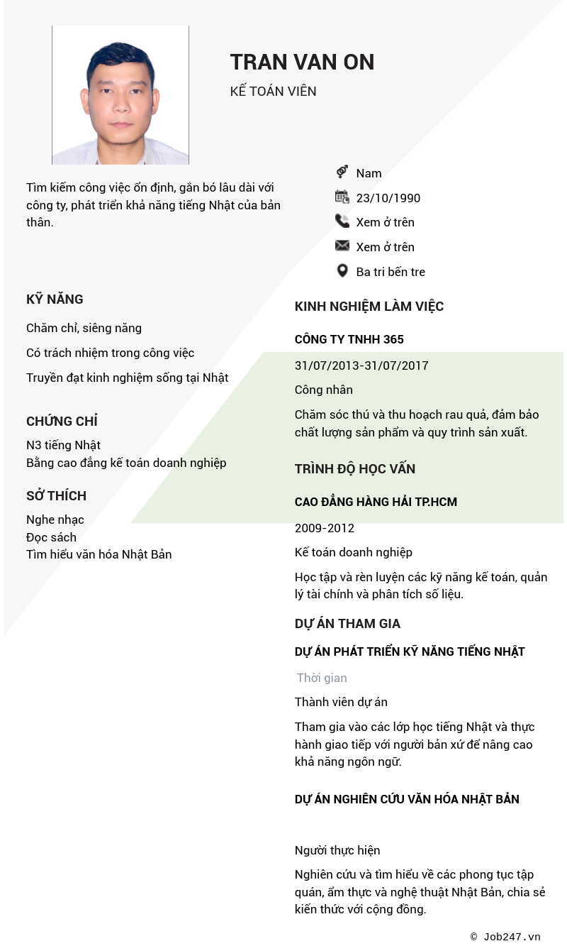 CV ứng viên