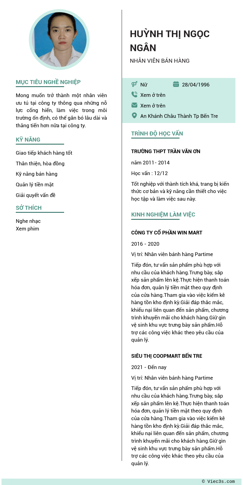 CV ứng viên