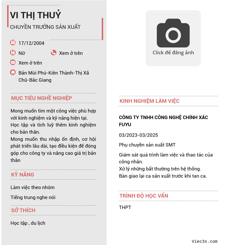 CV ứng viên