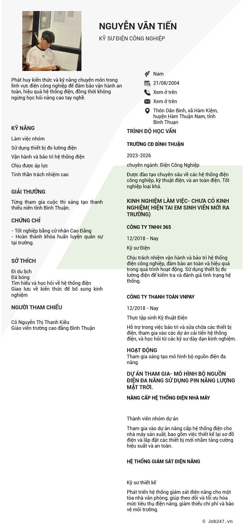 CV ứng viên