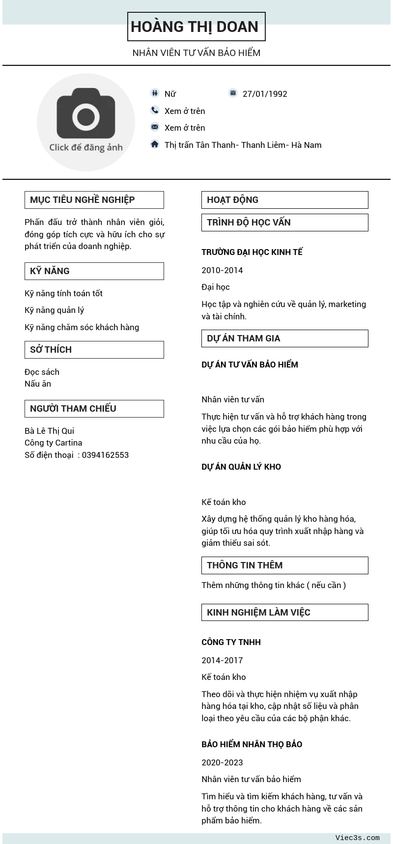 CV ứng viên