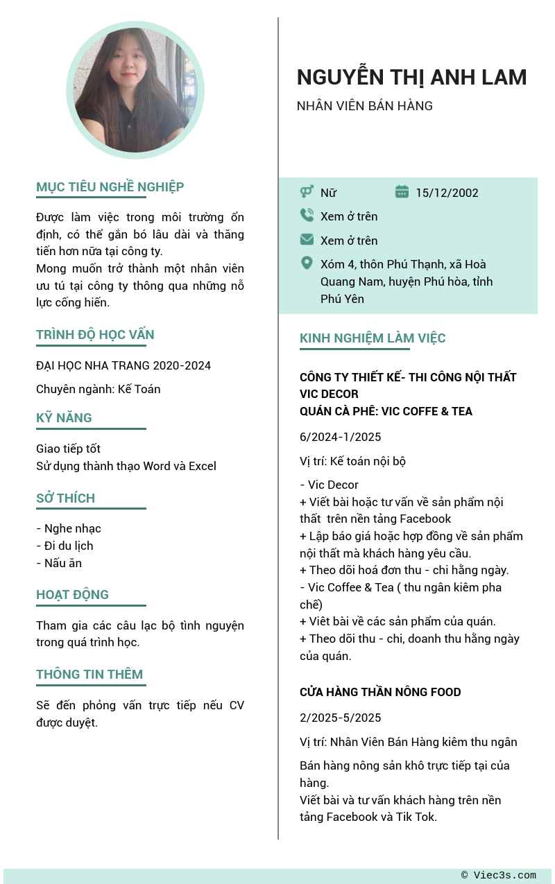 CV ứng viên