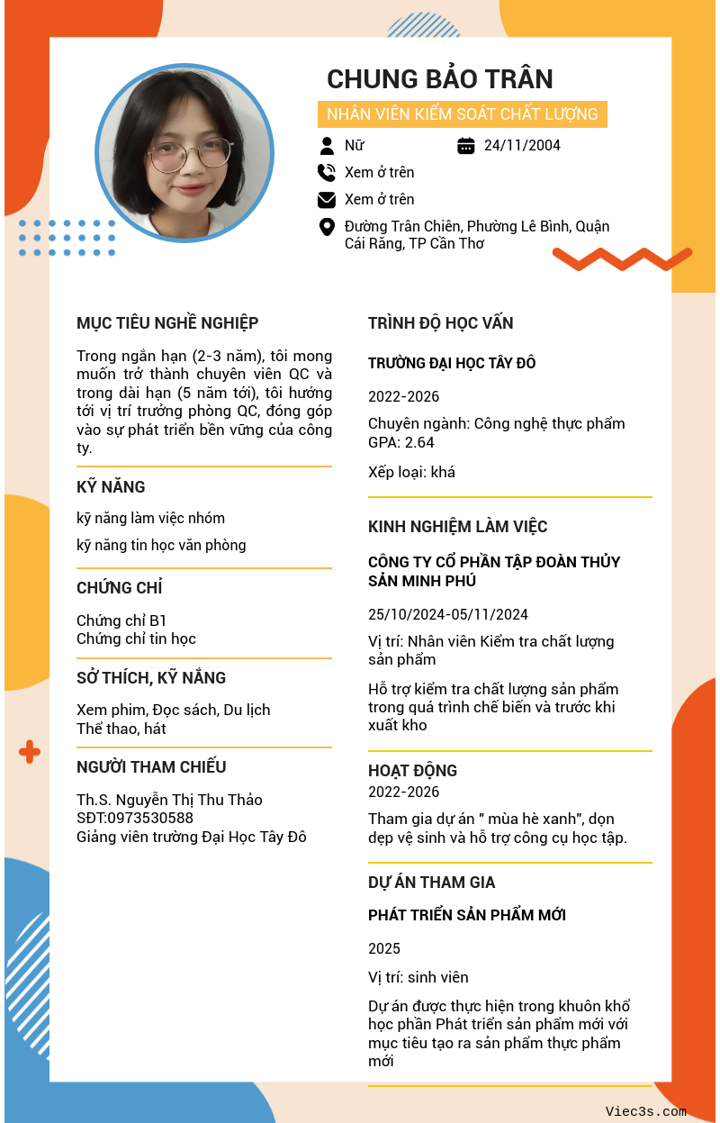 CV ứng viên