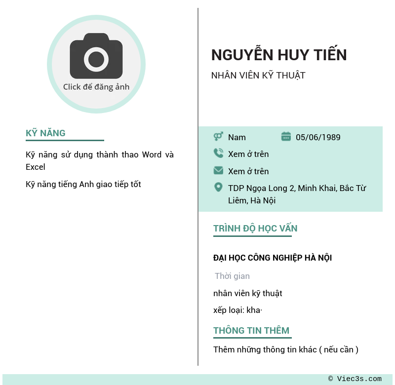 CV ứng viên