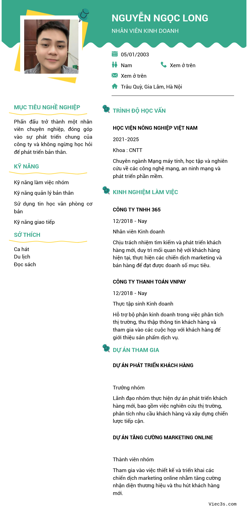 CV ứng viên