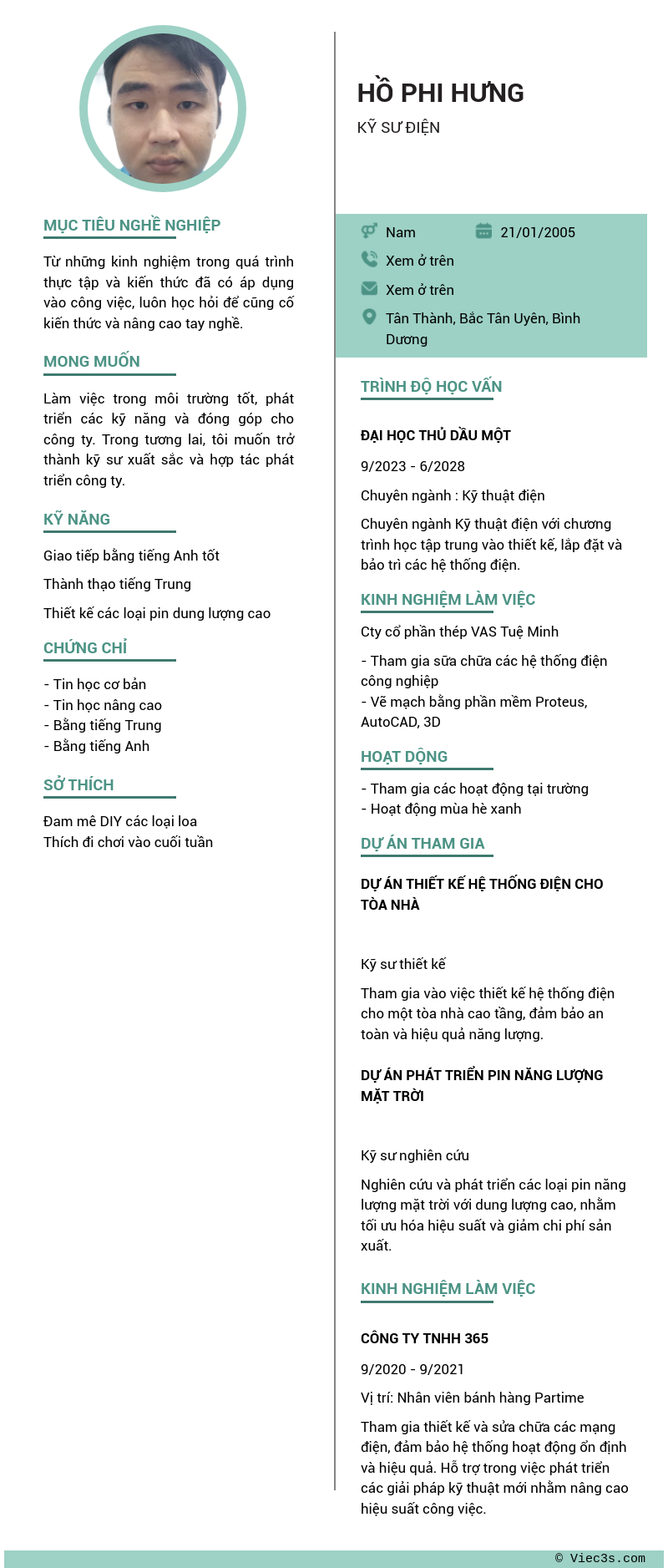 CV ứng viên