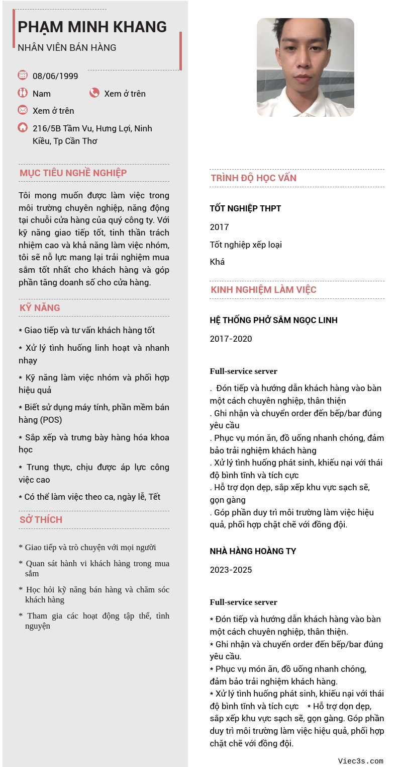 CV ứng viên