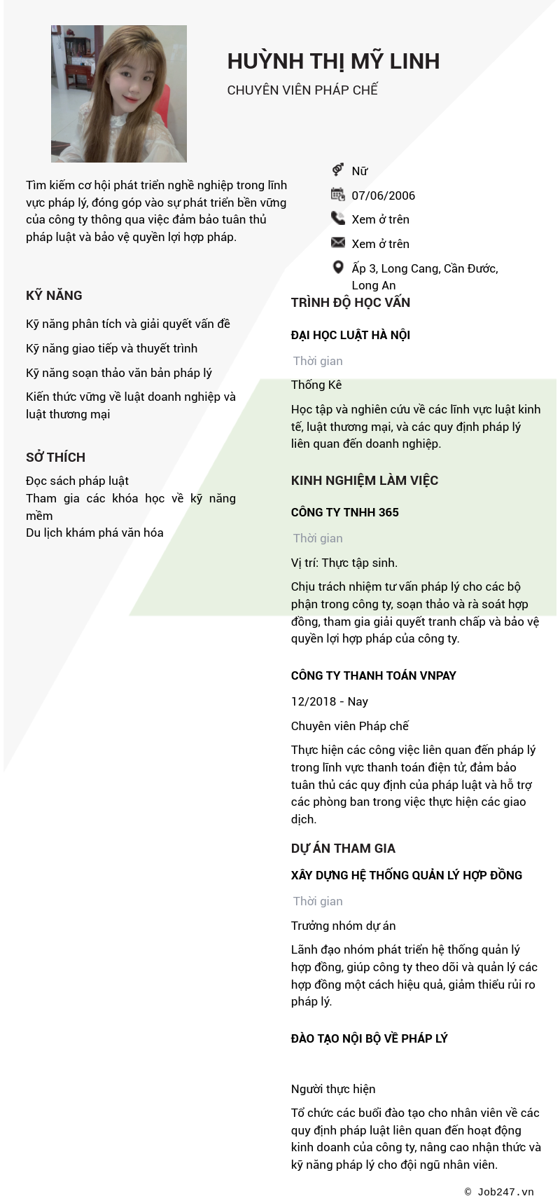 CV ứng viên